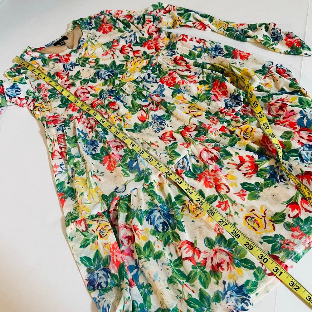 AFRM Mesh Floral Long Sleeve Dress Size XS Multicolor - Picture 7 of 8